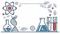 Science lab icon with beakers and flasks vector design Generative AI Royalty Free Stock Photo
