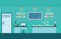 Science lab interior or laboratory room. Royalty Free Stock Photo