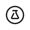 Science lab logo, laboratory line art style icon, chemistry lab symbol, biomedical researcher illustration Royalty Free Stock Photo