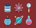 science lab six icons Royalty Free Stock Photo