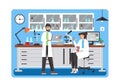 Science lab, vector flat style design illustration Royalty Free Stock Photo