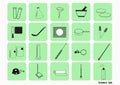 Science lab Vector Icon Set,chemical icons set,Chemical Laboratory, chemical glassware. vector illustration