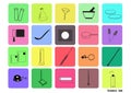 Science lab Vector Icon Set,chemical icons set,Chemical Laboratory, chemical glassware. vector illustration, Flat design. Royalty Free Stock Photo