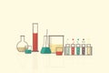 Science lab vector set glassware,medical laboratory.