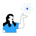 Science laboratory concept with cartoon people in flat design for web. Vector illustration