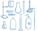 Science laboratory equipment - doodle style