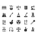 Science and laboratory equipment icon and symbol set Royalty Free Stock Photo