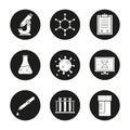 Science laboratory icons set Royalty Free Stock Photo
