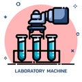 Science laboratory machine learning filled outline style