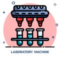 Science laboratory machine learning filled outline style