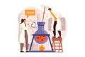 Science laboratory web concept in flat design. Vector illustration Royalty Free Stock Photo