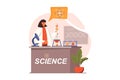 Science laboratory web concept in flat design. Vector illustration Royalty Free Stock Photo