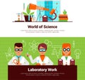 Science And Laboratory Work Banners Royalty Free Stock Photo