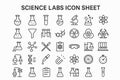 Science Labs Vector Icon Set for Experiments Equipment Scientific Discovery Learning Royalty Free Stock Photo