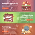 Science of life. Minerals excavation. Paleontology.