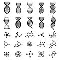 Science line art icon dna helix molecules atom chemistry symbols Royalty Free Stock Photo