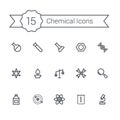 Science line icon set. Chemical icons. Royalty Free Stock Photo