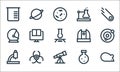 science line icons. linear set. quality vector line set such as mice, telescope, microscope, experiment, biological hazard,