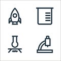 science line icons. linear set. quality vector line set such as microscope, chemistry, jar Royalty Free Stock Photo