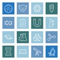 Science lines icons set Royalty Free Stock Photo