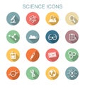 Science long shadow icons Royalty Free Stock Photo