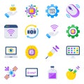 Pack of Science and Medical Flat Icons Royalty Free Stock Photo