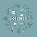 Science minimal outline icons Royalty Free Stock Photo
