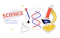 Science - modern colorful flat design style web banner Royalty Free Stock Photo