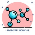 Science molecule model filled outline style