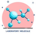 Science molecule model flat style