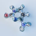 Science Molecule Nucleobase Model Structure, DNA,3D Rendering.