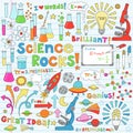 Science notebook doodles Royalty Free Stock Photo