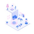 Science Office Isometric Metaverse Illustration