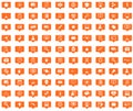 Science orange message icons set