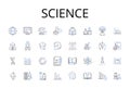 Science line icons collection. Math, Chemistry, Physics, Astronomy, Geology, Biology, Ecology vector and linear