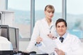 Science people in bright lab Royalty Free Stock Photo