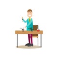 Science people concept flat vector illustration Royalty Free Stock Photo