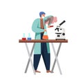 Science people in lab, vector flat isolated illustration Royalty Free Stock Photo