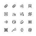 Science and physics related icons in outline style Royalty Free Stock Photo