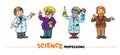 Science professions Vector funny characters set