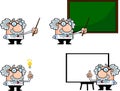 Science Professor Cartoon Character Poses. Vector Collection Royalty Free Stock Photo