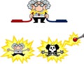 Science Professor Cartoon Character Poses. Vector Collection Set Royalty Free Stock Photo