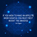 Science Quote on Space Geometric Background