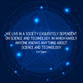 Science Quote on Space Geometric Background