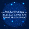 Science Quote on Space Geometric Background