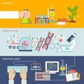 Science And Research Banner Set Royalty Free Stock Photo