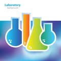 Science and research - colorful laboratory flasks - abstract background