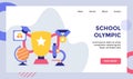 Science research concept campaign for web website home homepage landing page template banner with flat style vector Royalty Free Stock Photo