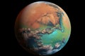 Colonization planet Mars concept. Generative AI