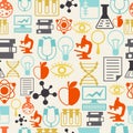Science seamless pattern in flat design style Royalty Free Stock Photo